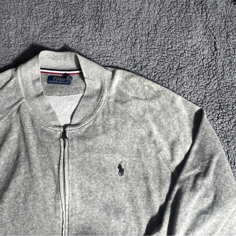 Ralph Lauren Heather Gray Polo mock neck sweater with Logo